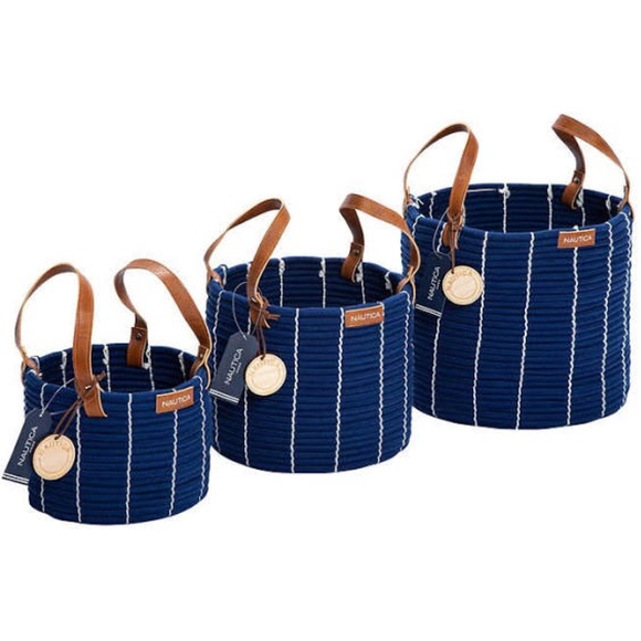 Nautica Other - Nautica Handwoven Rope Storage Baskets